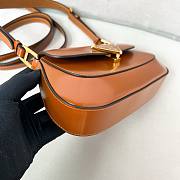 Okify Prada Brushed Leather Shoulder Bag Brown  - 4