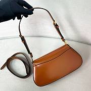 Okify Prada Brushed Leather Shoulder Bag Brown  - 5