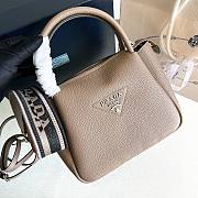Okify Prada Small Leather Handbag Clay Grey - 1