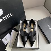 Okify Chanel Sandal Pointed Toe Camellia Wedges 13439 - 1