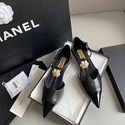 Okify Chanel Sandal Pointed Toe Camellia Wedges 13439 - 2