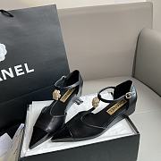 Okify Chanel Sandal Pointed Toe Camellia Wedges 13439 - 4