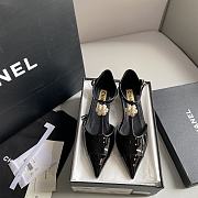 Okify Chanel Sandal Pointed Toe Camellia Wedges 13440 - 1