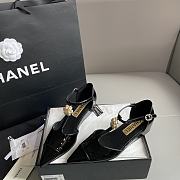 Okify Chanel Sandal Pointed Toe Camellia Wedges 13440 - 6