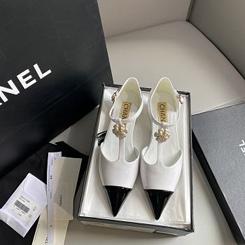 Okify Chanel Sandal Pointed toe Camellia Wedges 13441