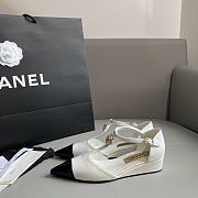 Okify Chanel Sandal Pointed toe Camellia Wedges 13441 - 6