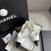 Okify Chanel Sandal Pointed toe Camellia Wedges 13441 - 5