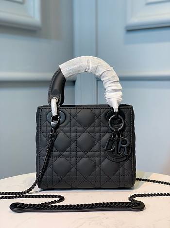 Okify Mini Lady Dior Bag Black Ultramatte Cannage Calfskin