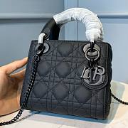 Okify Mini Lady Dior Bag Black Ultramatte Cannage Calfskin - 3