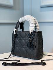 Okify Mini Lady Dior Bag Black Ultramatte Cannage Calfskin - 5