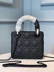Okify Mini Lady Dior Bag Black Ultramatte Cannage Calfskin - 6