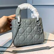 Okify Mini Lady Dior Bag Gray Ultramatte Cannage Calfskin - 5