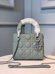 Okify Mini Lady Dior Bag Gray Ultramatte Cannage Calfskin - 4