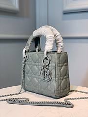 Okify Mini Lady Dior Bag Gray Ultramatte Cannage Calfskin - 2