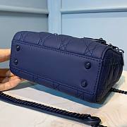 Okify Mini Lady Dior Bag Blue Ultramatte Cannage Calfskin - 6
