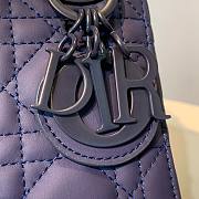 Okify Mini Lady Dior Bag Blue Ultramatte Cannage Calfskin - 5