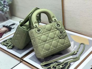 Okify Mini Lady Dior Bag Green Ultramatte Cannage Calfskin