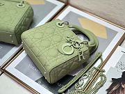 Okify Mini Lady Dior Bag Green Ultramatte Cannage Calfskin - 6