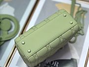 Okify Mini Lady Dior Bag Green Ultramatte Cannage Calfskin - 5
