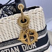 Okify Medium Lady Dior Bag Natural Wicker And Black Dior Oblique Jacquard - 2