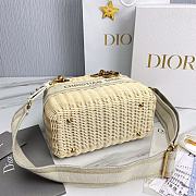 Okify Medium Lady Dior Bag Natural Wicker And White Dior Oblique Jacquard - 6