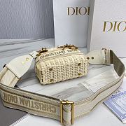 Okify Mini Lady Dior Bag Natural Wicker And White Dior Oblique Jacquard - 6