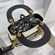 Okify Mini Lady Dior Bag Natural Wicker And Black Dior Oblique Jacquard - 5