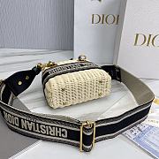 Okify Mini Lady Dior Bag Natural Wicker And Black Dior Oblique Jacquard - 4