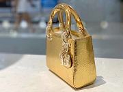 Okify Mini Lady Dior Python Bag Gold - 5