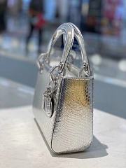 Okify Mini Lady Dior Python Bag Silver - 6