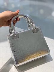 Okify Mini Lady Dior Python Bag Silver - 4