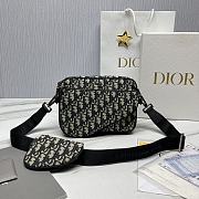 Okify Dior Essentials Saddle Triple Pouch Beige And Black Dior Oblique Jacquard - 4