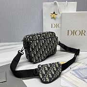 Okify Dior Essentials Saddle Triple Pouch Beige And Black Dior Oblique Jacquard - 2