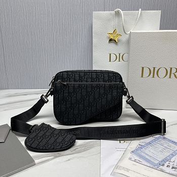 Okify Dior Essentials Saddle Triple Pouch Black Dior Oblique Jacquard