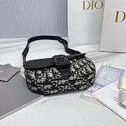 Okify Dior Essentials Saddle Pouch With Strap Beige And Black Dior Oblique Jacquard And Black Grained Calfskin - 6