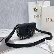 Okify Dior Essentials Saddle Pouch With Strap Beige And Black Dior Oblique Jacquard And Black Grained Calfskin - 5