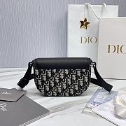 Okify Dior Essentials Saddle Pouch With Strap Beige And Black Dior Oblique Jacquard And Black Grained Calfskin - 4