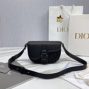 Okify Dior Essentials Saddle Pouch With Strap Black Dior Oblique Jacquard And Grained Calfskin - 1