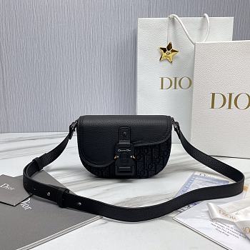Okify Dior Essentials Saddle Pouch With Strap Black Dior Oblique Jacquard And Grained Calfskin
