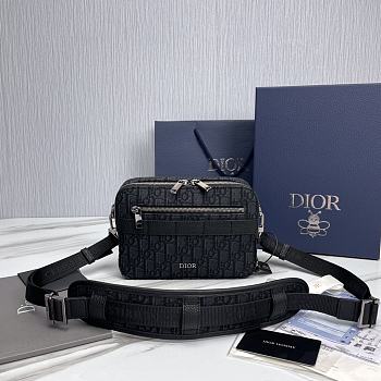 Okify Safari Bag With Strap Black Dior Oblique Jacquard
