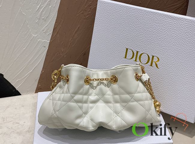 Okify Small Dior Ammi Bag White Supple Macrocannage Lambskin - 1