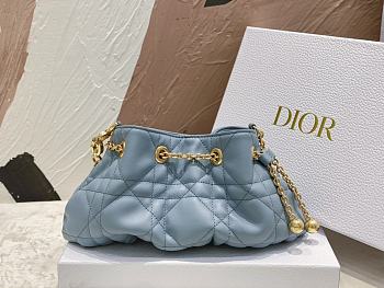 Okify Small Dior Ammi Bag Blue Supple Macrocannage Lambskin