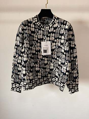 Okify Chanel Camellia Sequin Sweater