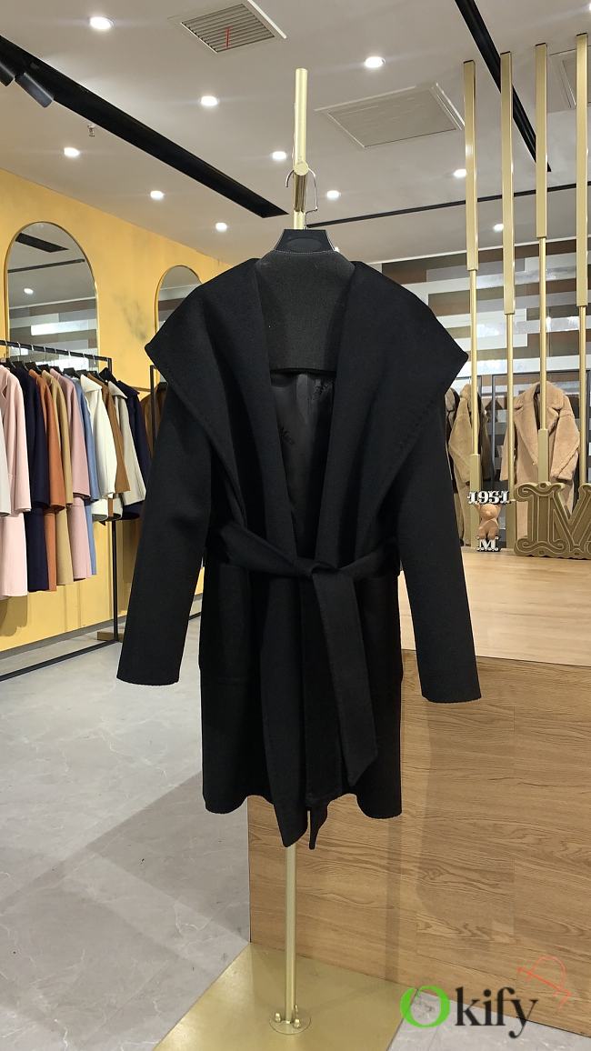 Okify Max Mara Camel Colour Robe Coat Black  - 1