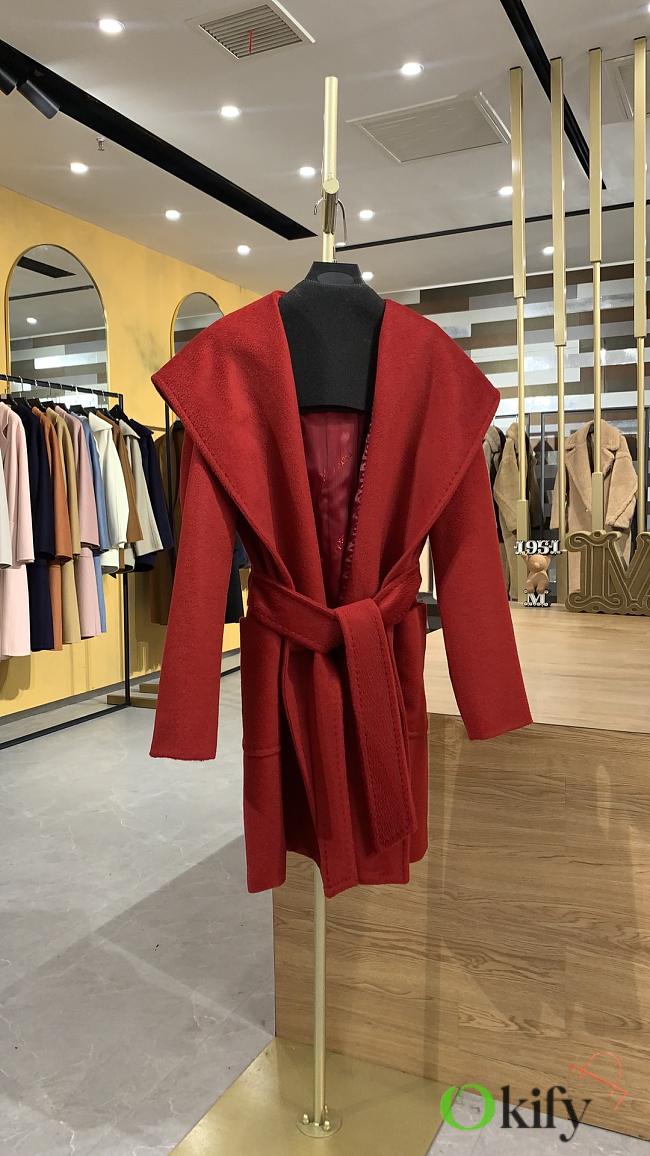 Okify Max Mara Camel Colour Robe Coat Red - 1