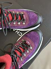 Okify Interlocking CC Logo Sock Sneakers Purple - 5