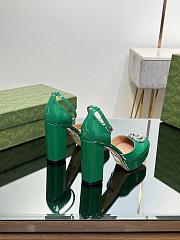 Okify Gucci Platform Pump With Double G Green Patent Leather - 4