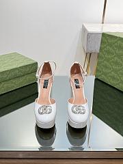 Okify Gucci Platform Pump With Double G White Patent Leather - 3