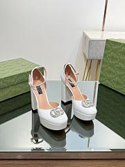 Okify Gucci Platform Pump With Double G White Patent Leather - 5