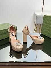 Okify Gucci Platform Pump With Double G Beige Patent Leather - 5